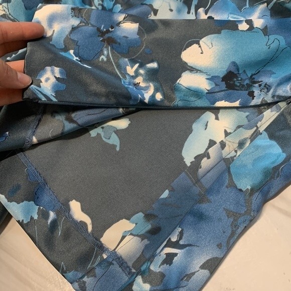 Alex Evenings | 2 pc Satin Blue Floral One Button Formal Tank & Blazer Combo SP - Picture 8 of 8